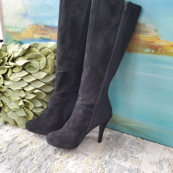 Me Too Platform Suede & Stretch Tall Boots - Picture 5 of 15